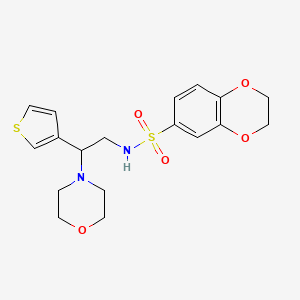 N-(2-morpholino-2-(thiophen-3-yl)ethyl)-2,3-dihydrobenzo[b][1,4]dioxine-6-sulfonamide