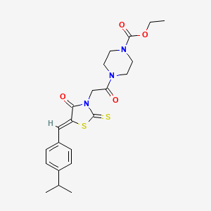 (Z)-ethyl 4-(2-(5-(4-isopropylbenzylidene)-4-oxo-2-thioxothiazolidin-3-yl)acetyl)piperazine-1-carboxylate