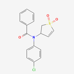 molecular formula C17H14ClNO3S B2764856 N-(4-chlorophenyl)-N-(1,1-dioxido-2,3-dihydrothien-3-yl)benzamide CAS No. 303992-36-1