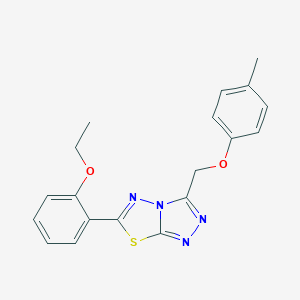 molecular formula C19H18N4O2S B276486 6-(2-Ethoxyphenyl)-3-[(4-methylphenoxy)methyl][1,2,4]triazolo[3,4-b][1,3,4]thiadiazole 
