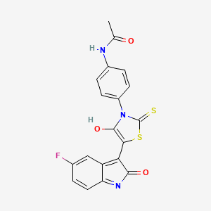 N-{4-[(5Z)-5-(5-fluoro-2-oxo-1,2-dihydro-3H-indol-3-ylidene)-4-oxo-2-thioxo-1,3-thiazolidin-3-yl]phenyl}acetamide