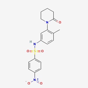 molecular formula C18H19N3O5S B2764865 N-(4-methyl-3-(2-oxopiperidin-1-yl)phenyl)-4-nitrobenzenesulfonamide CAS No. 941939-72-6