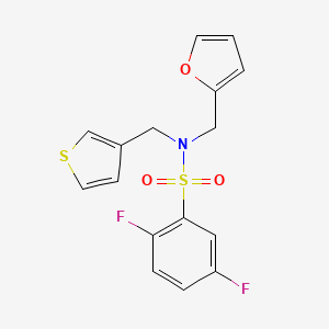 2,5-difluoro-N-(furan-2-ylmethyl)-N-(thiophen-3-ylmethyl)benzenesulfonamide
