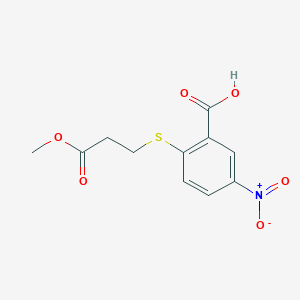 molecular formula C11H11NO6S B2764867 2-[(3-Methoxy-3-oxopropyl)sulfanyl]-5-nitrobenzoic acid CAS No. 1153234-47-9