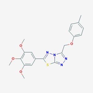 molecular formula C20H20N4O4S B276487 3-[(4-Methylphenoxy)methyl]-6-(3,4,5-trimethoxyphenyl)[1,2,4]triazolo[3,4-b][1,3,4]thiadiazole 