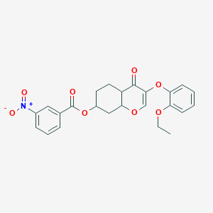 [3-(2-Ethoxyphenoxy)-4-oxo-4a,5,6,7,8,8a-hexahydrochromen-7-yl] 3-nitrobenzoate