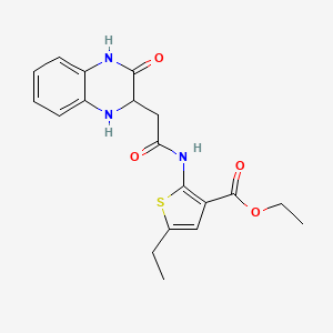 Ethyl 5-ethyl-2-{[(3-oxo-1,2,3,4-tetrahydroquinoxalin-2-yl)acetyl]amino}thiophene-3-carboxylate