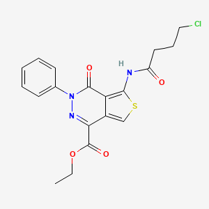 molecular formula C19H18ClN3O4S B2764891 Ethyl 5-(4-chlorobutanoylamino)-4-oxo-3-phenylthieno[3,4-d]pyridazine-1-carboxylate CAS No. 851946-91-3