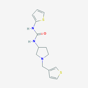 molecular formula C14H17N3OS2 B2764913 3-(Thiophen-2-yl)-1-{1-[(thiophen-3-yl)methyl]pyrrolidin-3-yl}urea CAS No. 2097893-42-8