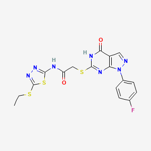 N-[5-(ethylsulfanyl)-1,3,4-thiadiazol-2-yl]-2-{[1-(4-fluorophenyl)-4-oxo-1H,4H,5H-pyrazolo[3,4-d]pyrimidin-6-yl]sulfanyl}acetamide