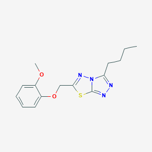 molecular formula C15H18N4O2S B276493 3-Butyl-6-[(2-methoxyphenoxy)methyl][1,2,4]triazolo[3,4-b][1,3,4]thiadiazole 