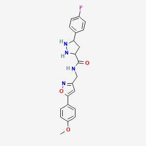 3-(4-fluorophenyl)-N-{[5-(4-methoxyphenyl)-1,2-oxazol-3-yl]methyl}-1H-pyrazole-5-carboxamide