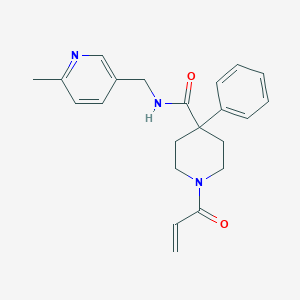 N-[(6-Methylpyridin-3-yl)methyl]-4-phenyl-1-prop-2-enoylpiperidine-4-carboxamide
