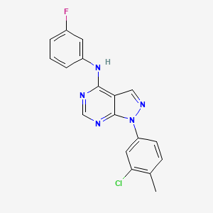 molecular formula C18H13ClFN5 B2764944 1-(3-chloro-4-methylphenyl)-N-(3-fluorophenyl)-1H-pyrazolo[3,4-d]pyrimidin-4-amine CAS No. 890893-72-8