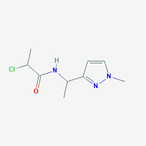 2-Chloro-N-[1-(1-methylpyrazol-3-yl)ethyl]propanamide