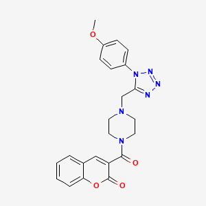 3-(4-((1-(4-methoxyphenyl)-1H-tetrazol-5-yl)methyl)piperazine-1-carbonyl)-2H-chromen-2-one