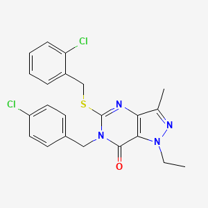 6-(4-chlorobenzyl)-5-((2-chlorobenzyl)thio)-1-ethyl-3-methyl-1H-pyrazolo[4,3-d]pyrimidin-7(6H)-one