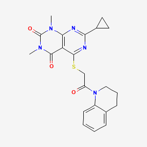 7-cyclopropyl-5-[2-(3,4-dihydro-2H-quinolin-1-yl)-2-oxoethyl]sulfanyl-1,3-dimethylpyrimido[4,5-d]pyrimidine-2,4-dione