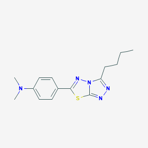 molecular formula C15H19N5S B276498 4-(3-butyl[1,2,4]triazolo[3,4-b][1,3,4]thiadiazol-6-yl)-N,N-dimethylaniline 