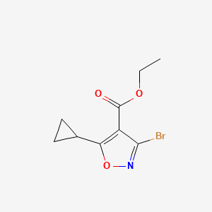 molecular formula C9H10BrNO3 B2765002 Ethyl 3-bromo-5-cyclopropyl-1,2-oxazole-4-carboxylate CAS No. 2121033-83-6