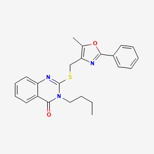 3-butyl-2-(((5-methyl-2-phenyloxazol-4-yl)methyl)thio)quinazolin-4(3H)-one