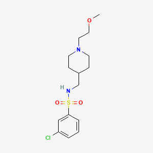 molecular formula C15H23ClN2O3S B2765006 3-氯-N-((1-(2-甲氧基乙基)哌啶-4-基)甲基)苯磺酰胺 CAS No. 953142-78-4