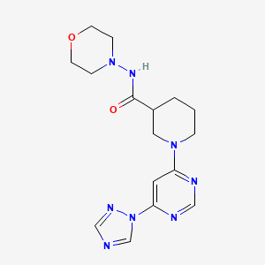 molecular formula C16H22N8O2 B2765010 1-(6-(1H-1,2,4-triazol-1-yl)pyrimidin-4-yl)-N-morpholinopiperidine-3-carboxamide CAS No. 1797332-05-8