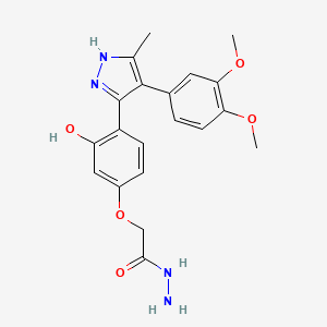 2-{4-[4-(3,4-dimethoxyphenyl)-5-methyl-1H-pyrazol-3-yl]-3-hydroxyphenoxy}acetohydrazide