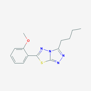 molecular formula C14H16N4OS B276503 3-Butyl-6-(2-methoxyphenyl)[1,2,4]triazolo[3,4-b][1,3,4]thiadiazole 