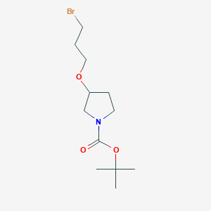molecular formula C12H22BrNO3 B2765034 Tert-butyl 3-(3-bromopropoxy)pyrrolidine-1-carboxylate CAS No. 1822848-95-2