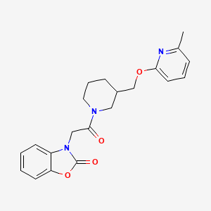3-[2-[3-[(6-Methylpyridin-2-yl)oxymethyl]piperidin-1-yl]-2-oxoethyl]-1,3-benzoxazol-2-one