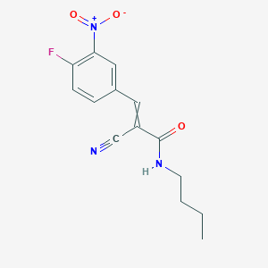N-butyl-2-cyano-3-(4-fluoro-3-nitrophenyl)prop-2-enamide
