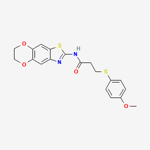 N-(6,7-dihydro-[1,4]dioxino[2',3':4,5]benzo[1,2-d]thiazol-2-yl)-3-((4-methoxyphenyl)thio)propanamide