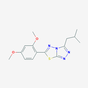 molecular formula C15H18N4O2S B276507 6-(2,4-Dimethoxyphenyl)-3-isobutyl[1,2,4]triazolo[3,4-b][1,3,4]thiadiazole 