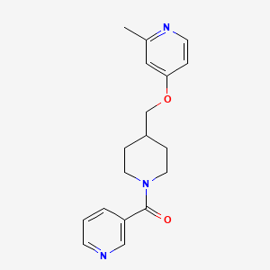 molecular formula C18H21N3O2 B2765071 [4-[(2-Methylpyridin-4-yl)oxymethyl]piperidin-1-yl]-pyridin-3-ylmethanone CAS No. 2380068-12-0