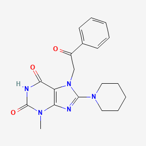 3-methyl-7-(2-oxo-2-phenylethyl)-8-(piperidin-1-yl)-1H-purine-2,6(3H,7H)-dione