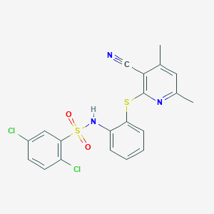 2,5-dichloro-N-{2-[(3-cyano-4,6-dimethyl-2-pyridinyl)sulfanyl]phenyl}benzenesulfonamide