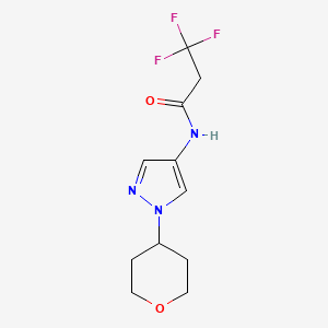 3,3,3-trifluoro-N-(1-(tetrahydro-2H-pyran-4-yl)-1H-pyrazol-4-yl)propanamide