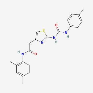 molecular formula C21H22N4O2S B2765096 N-(2,4-dimethylphenyl)-2-(2-(3-(p-tolyl)ureido)thiazol-4-yl)acetamide CAS No. 921499-11-8