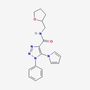 1-phenyl-5-(1H-pyrrol-1-yl)-N-((tetrahydrofuran-2-yl)methyl)-1H-1,2,3-triazole-4-carboxamide