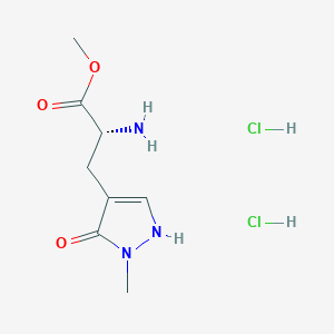 Methyl (2R)-2-amino-3-(2-methyl-3-oxo-1H-pyrazol-4-yl)propanoate;dihydrochloride