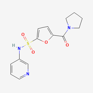 molecular formula C14H15N3O4S B2765116 N-(pyridin-3-yl)-5-(pyrrolidine-1-carbonyl)furan-2-sulfonamide CAS No. 1172891-95-0