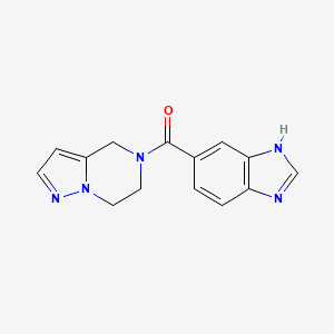 molecular formula C14H13N5O B2765119 (1H-benzo[d]imidazol-5-yl)(6,7-dihydropyrazolo[1,5-a]pyrazin-5(4H)-yl)methanone CAS No. 2034236-78-5