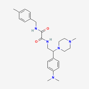 molecular formula C25H35N5O2 B2765136 N1-(2-(4-(二甲氨基)苯基)-2-(4-甲基哌嗪-1-基)乙基)-N2-(4-甲基苯甲基)草酰胺 CAS No. 941995-22-8