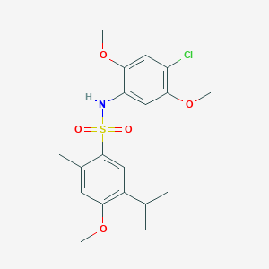 N-(4-chloro-2,5-dimethoxyphenyl)-4-methoxy-2-methyl-5-(propan-2-yl)benzene-1-sulfonamide
