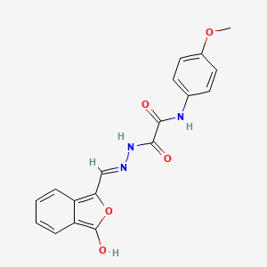 molecular formula C18H15N3O5 B2765147 N-(4-甲氧基苯基)-2-氧代-2-(2-{[3-氧代-2-苯并呋喃-1(3H)-基亚甲基]甲基}肼基)乙酰胺 CAS No. 400078-61-7