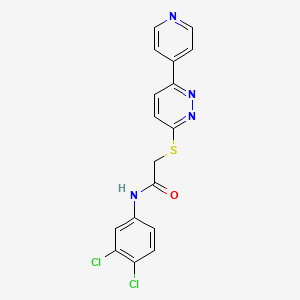 N-(3,4-dichlorophenyl)-2-(6-pyridin-4-ylpyridazin-3-yl)sulfanylacetamide