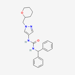 1-benzhydryl-3-(1-((tetrahydro-2H-pyran-2-yl)methyl)-1H-pyrazol-4-yl)urea