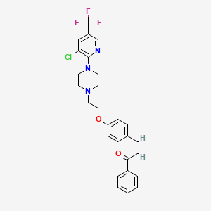 3-[4-(2-{4-[3-Chloro-5-(trifluoromethyl)-2-pyridinyl]piperazino}ethoxy)phenyl]-1-phenyl-2-propen-1-one