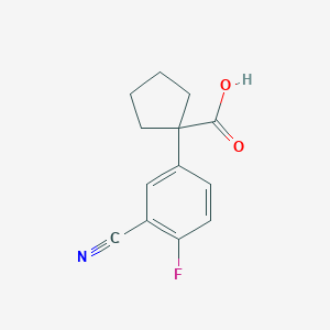 molecular formula C13H12FNO2 B2765166 1-(3-Cyano-4-fluorophenyl)cyclopentane-1-carboxylic acid CAS No. 1784448-27-6